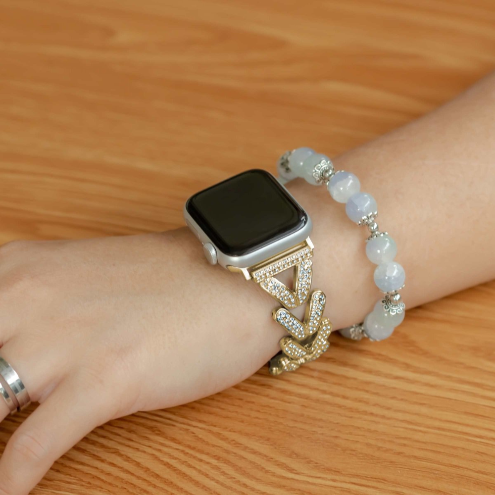 Polleo Diamond Bedazzled Luxury Steel Band - Astra Straps