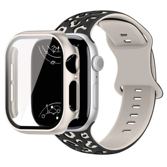 Aureus Engrave Leopard Silicone Band With Glass Case