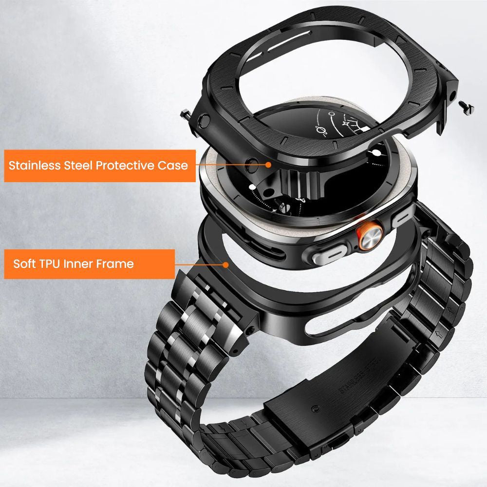 Laudo Stainless Steel Band With Case for Galaxy Watch Ultran - Astra Straps