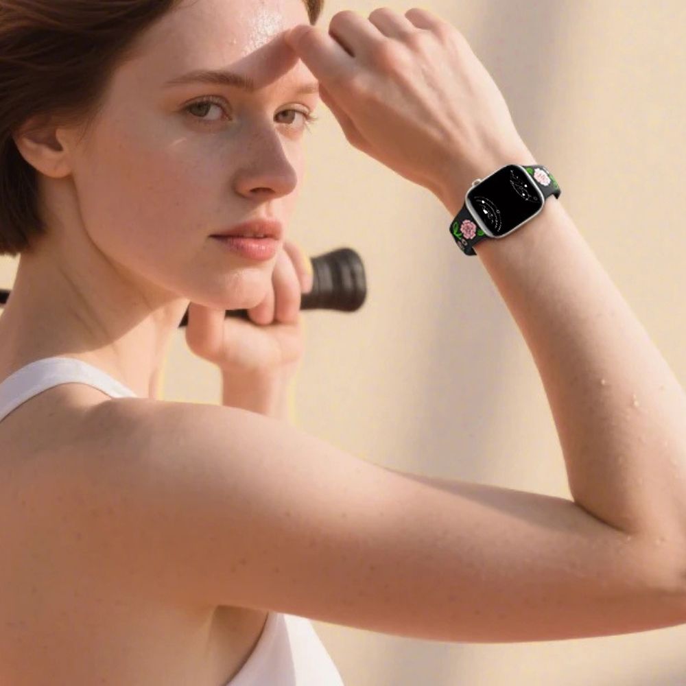 Lenio Engraved Flower Silicone Band - Astra Straps