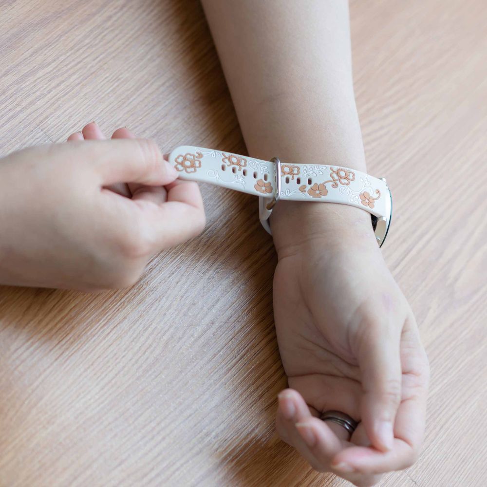 Teneo Engraved Floral Silicone Galaxy Band - Astra Straps