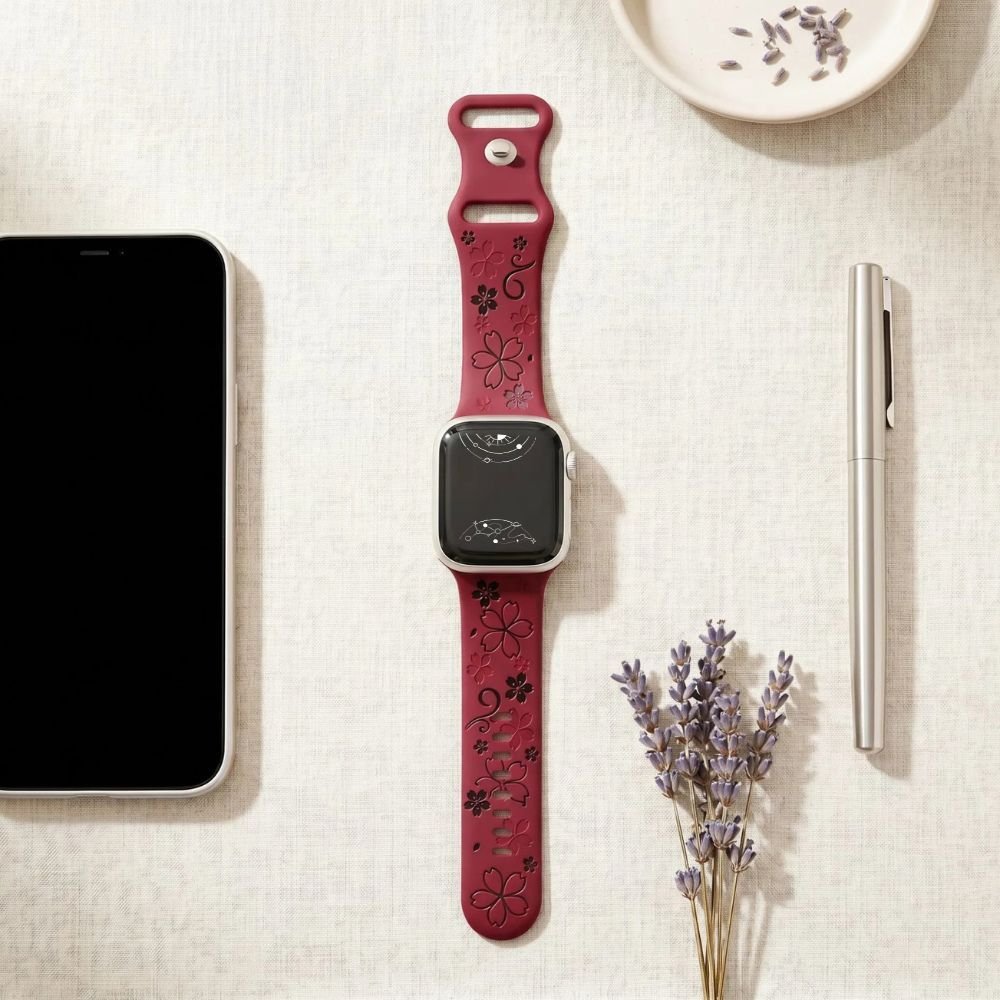 Vae Flower Engraved Silicone Band - Astra Straps