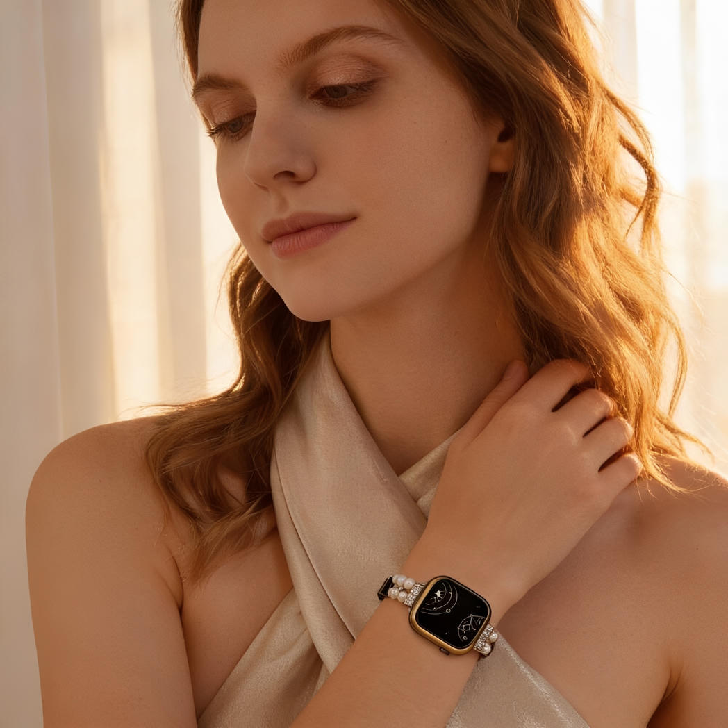 Venusta Stainless Steel Pearl Band - Astra Straps