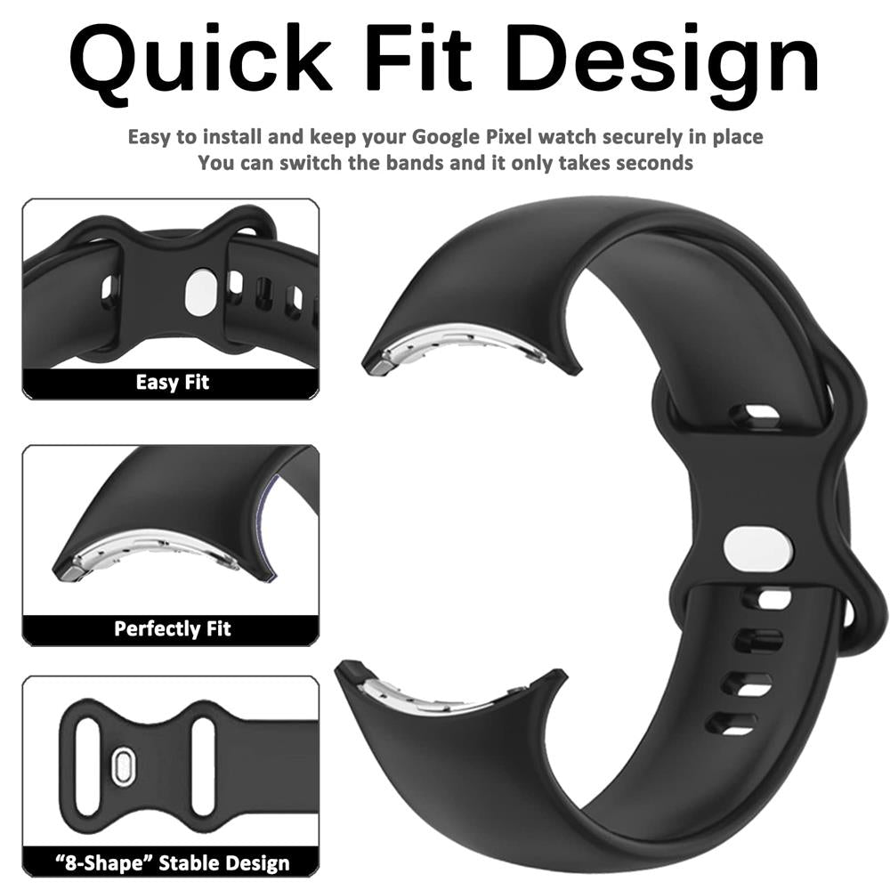 Amavi No Gap Silicone Sports Band For Google Pixel Active Watch - Astra Straps