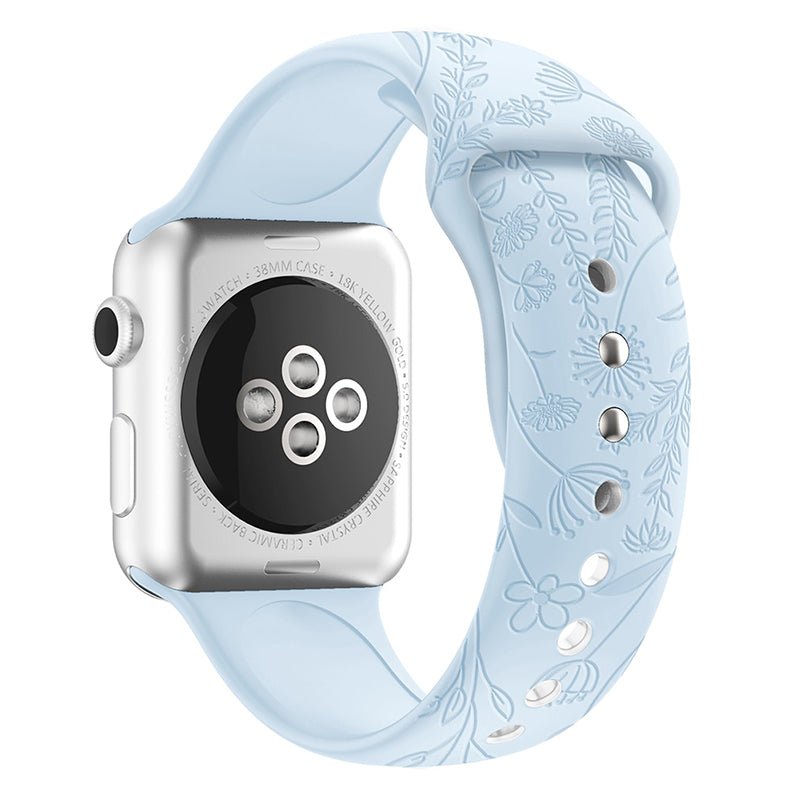 Flos Engraved Silicone Band For Apple Watch - Astra Straps