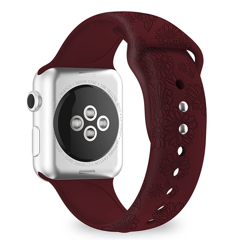 Flos Engraved Silicone Band For Apple Watch - Astra Straps