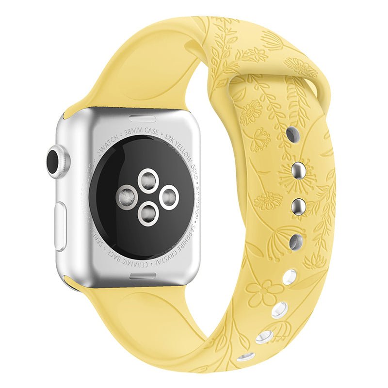 Flos Engraved Silicone Band For Apple Watch - Astra Straps